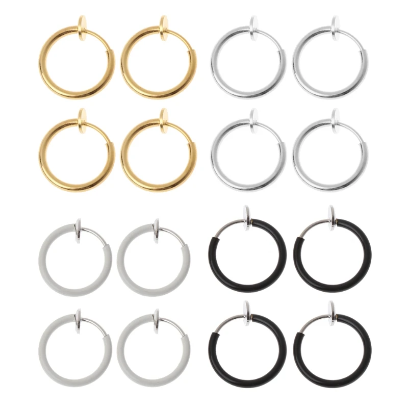4Pcs Clip on Fake Earrings Hoop Non-pierced Nose Rings Lip Ear Clip Body Jewelry Exquisite Earrings
4Pcs Clip on Fake Earrings Hoop Non-pierced Nose Rings Lip Ear Clip Body Jewelry Exquisite Earrings