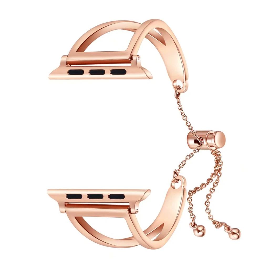 Women Cuff Stainless Steel Bracelet 38 42mm Jewelry Wristbands Pendant Watch Band Strap Tassel Bangle For Apple | Наручные часы