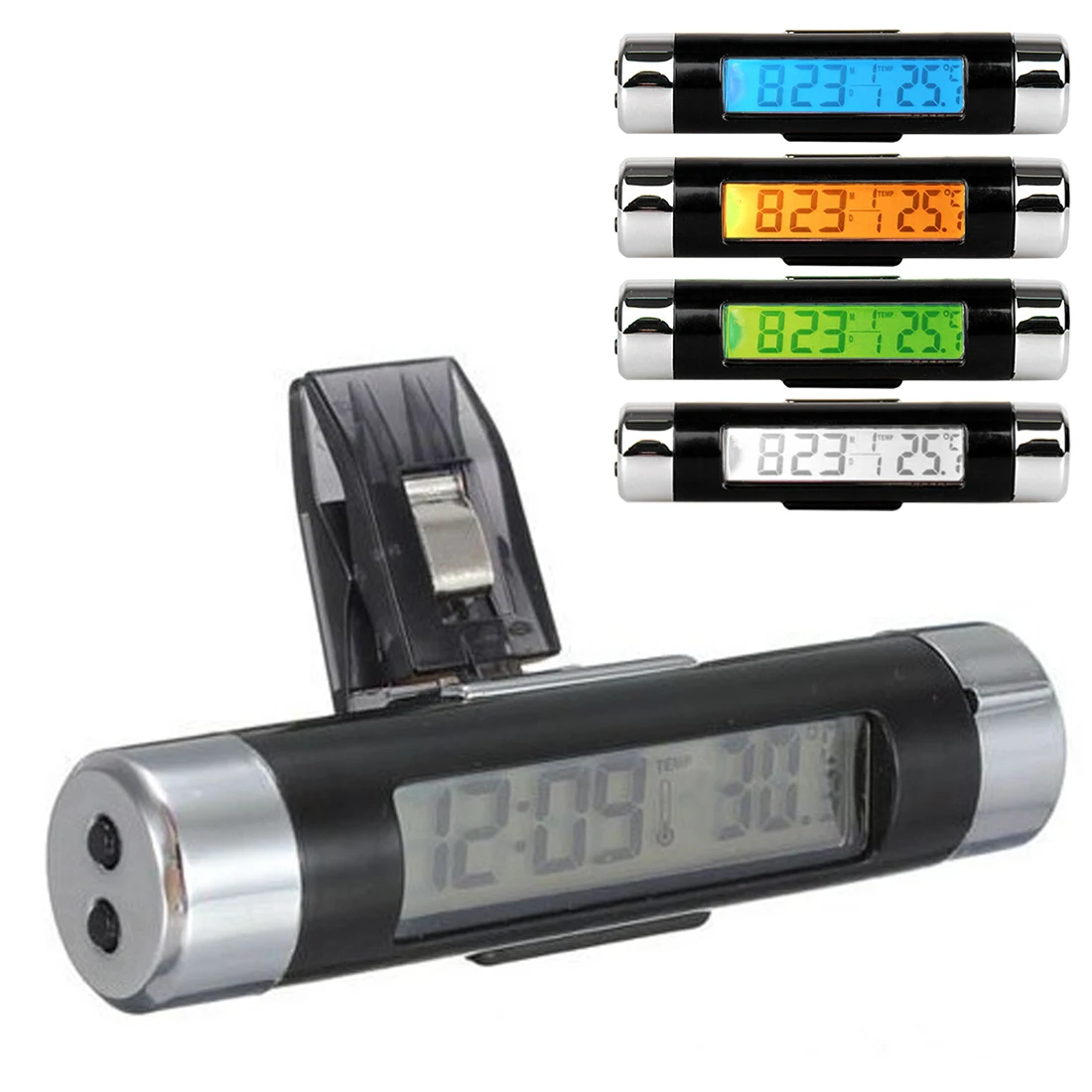 2 in 1 LCD Display Screen Air Vent Outlet Car Clock Thermometer Backlight Car Styling Auto Accessories Car Digital Time
2 in 1 LCD Display Screen Air Vent Outlet Car Clock Thermometer Backlight Car Styling Auto Accessories Car Digital Time