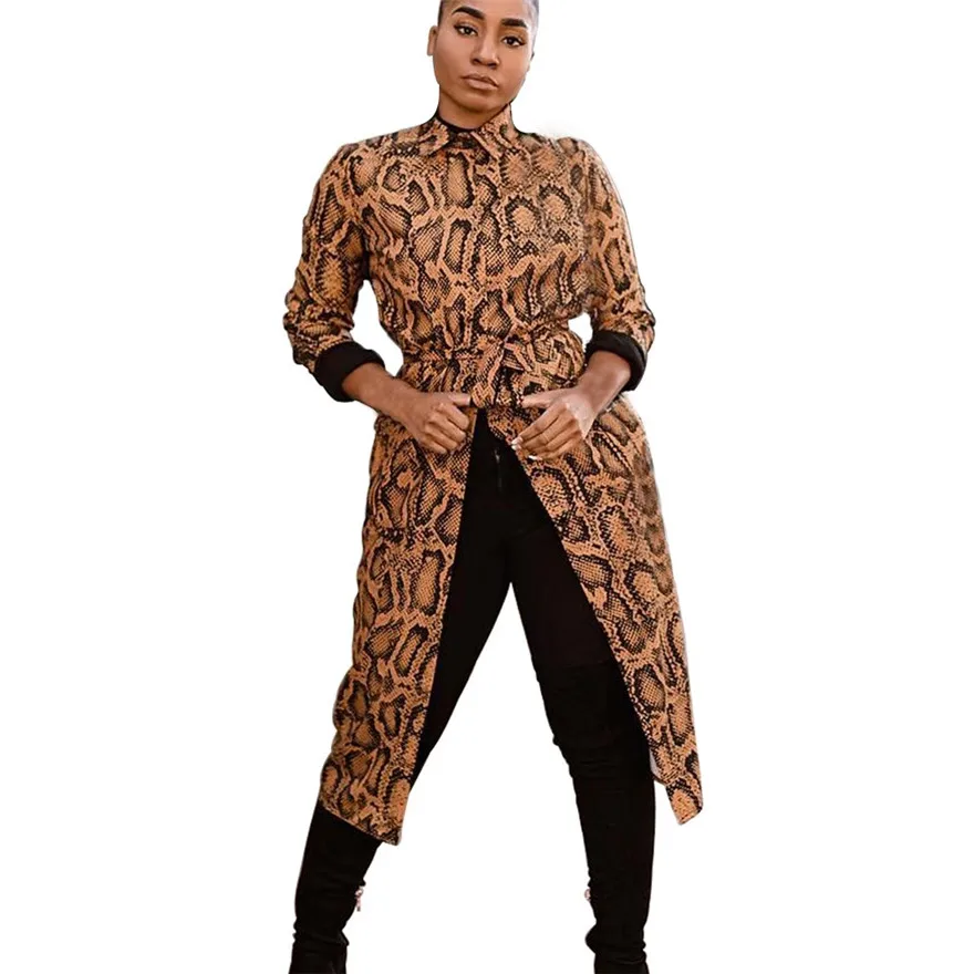 Women Fashion Snake Print Lapels Single-Breasted Thin Windbreaker Jacket Coat Turn-down Collar Streetwear Coat #1219 A#487
Women Fashion Snake Print Lapels Single-Breasted Thin Windbreaker Jacket Coat Turn-down Collar Streetwear Coat #1219 A#487