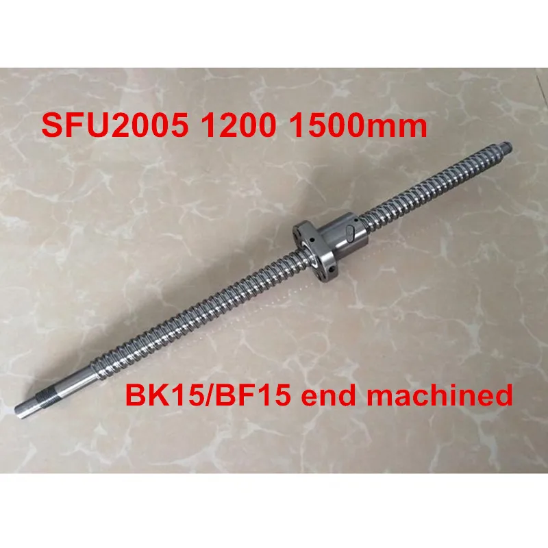 SFU2005 - 1200mm 1500mm ballscrew + SFU2005 ball nut with BK15/BF15 end machined CNC parts
SFU2005 - 1200mm 1500mm ballscrew + SFU2005 ball nut with BK15/BF15 end machined CNC parts