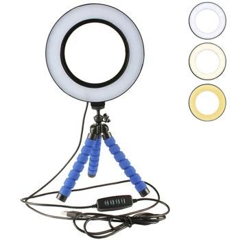 Mini LED Ring Light 3 Color Modes & 10 Brightness Level Portable Video 16CM Annular Lamp for Youtube Photo Shooting Tripod
Mini LED Ring Light 3 Color Modes & 10 Brightness Level Portable Video 16CM Annular Lamp for Youtube Photo Shooting Tripod
