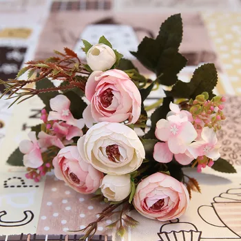 Quality 6heads Silk tea roses Bride bouquet for Christmas home wedding new Year party decoration fake plants artificial flowers
Quality 6heads Silk tea roses Bride bouquet for Christmas home wedding new Year party decoration fake plants artificial flowers