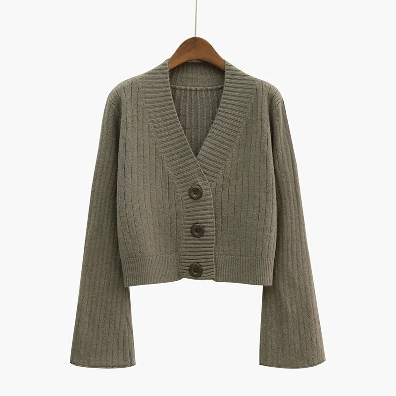 2019 Spring Casual V-Neck Tops Single Breasted Femme Women Cardigan Knitted Sweater Coat Long Flare Sleeve Crochet Female QH134
2019 Spring Casual V-Neck Tops Single Breasted Femme Women Cardigan Knitted Sweater Coat Long Flare Sleeve Crochet Female QH134