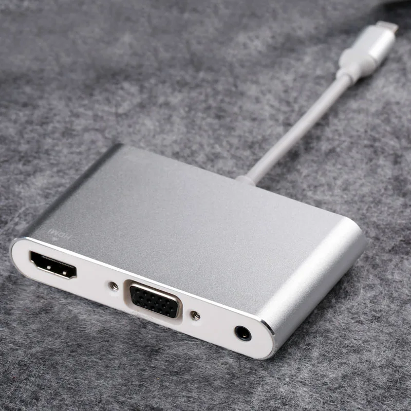 Переходник Usb Type c на Hdmi VGA для Apple Macbook компьютера 3 в 1 usb адаптер концентратор с