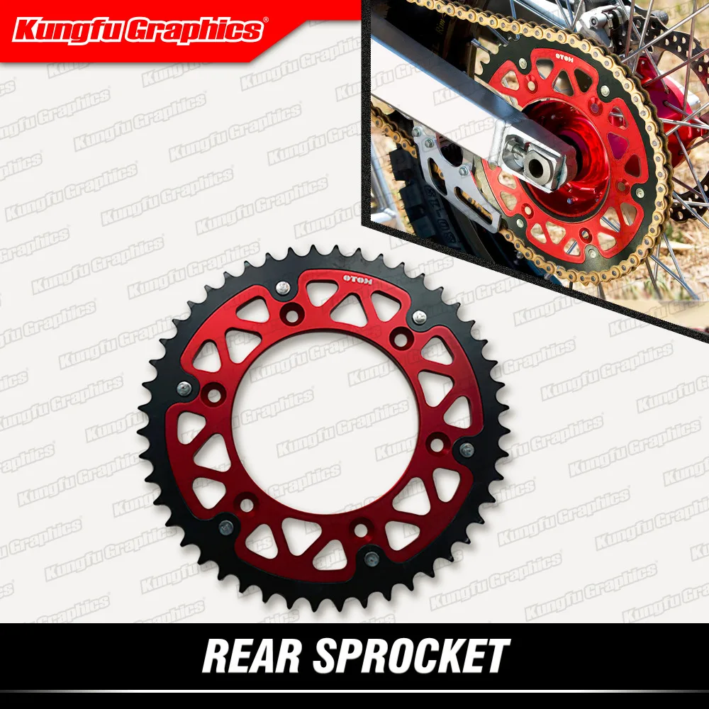 KUNGFU GRAPHICS Aluminum & Steel Red Stealth Sprocket 48T for Honda CR CRF XR 125 150 230 250 500 450 400 650 R (Chain Size 520)
KUNGFU GRAPHICS Aluminum & Steel Red Stealth Sprocket 48T for Honda CR CRF XR 125 150 230 250 500 450 400 650 R (Chain Size 520)
