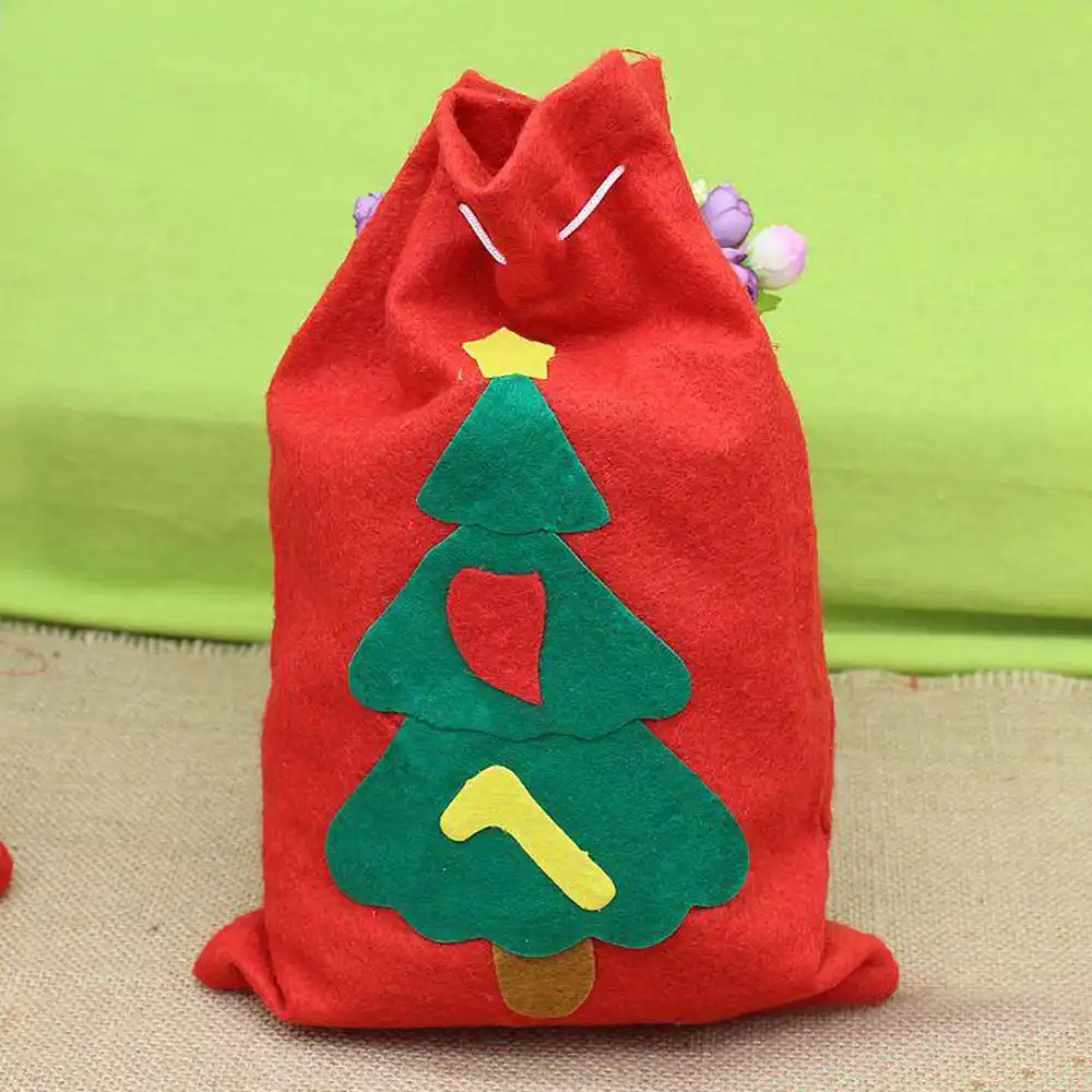 christmas drawstring gift bags home party candy gift bag new
