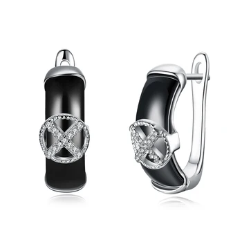 Elegant 925 Sterling Silver Stud Earrings Women S925 Fine Zircon CZ Rhinestone Ceramic Earrings Lady Party Jewelry Black White
Elegant 925 Sterling Silver Stud Earrings Women S925 Fine Zircon CZ Rhinestone Ceramic Earrings Lady Party Jewelry Black White