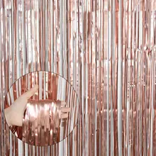 2 M רוחב 1 M גליטר רדיד טינסל פרינג 'וילון רקע מסיבת רדיד ציצית לחתונה מסיבת יום הולדת קישוט תמונה אבזרי קיר(China)