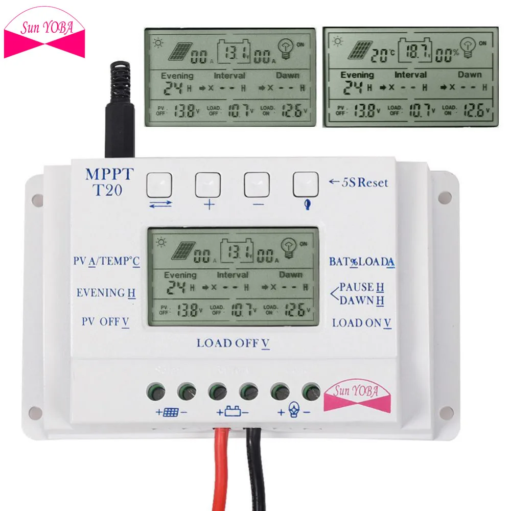 LCD 20A 12V/24V MPPT Solar Panel Battery Regulator Charge Controller Multi-time
LCD 20A 12V/24V MPPT Solar Panel Battery Regulator Charge Controller Multi-time
