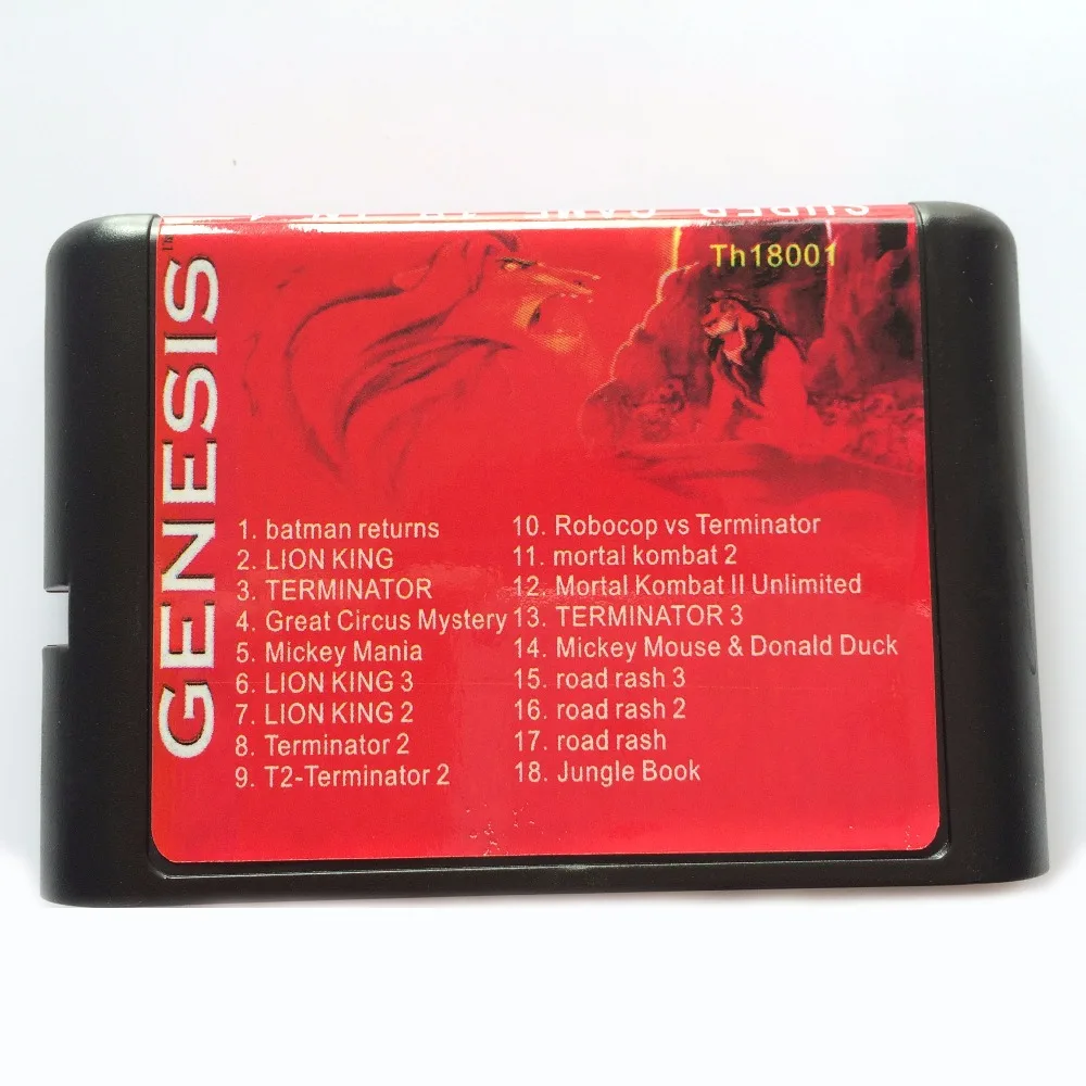 Hot 18 In 1 Sega MD Multi Game Cartridge For 16 bit Sega Mega Drive / Genesis
Hot 18 In 1 Sega MD Multi Game Cartridge For 16 bit Sega Mega Drive / Genesis