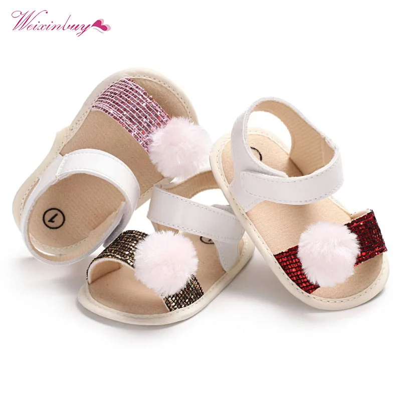 Infant Girls Sequins PU Sandals Baby Girls Fur Ball Sandals Newborn Baby Crib Shoes Soft Sole baby sandals
Infant Girls Sequins PU Sandals Baby Girls Fur Ball Sandals Newborn Baby Crib Shoes Soft Sole baby sandals