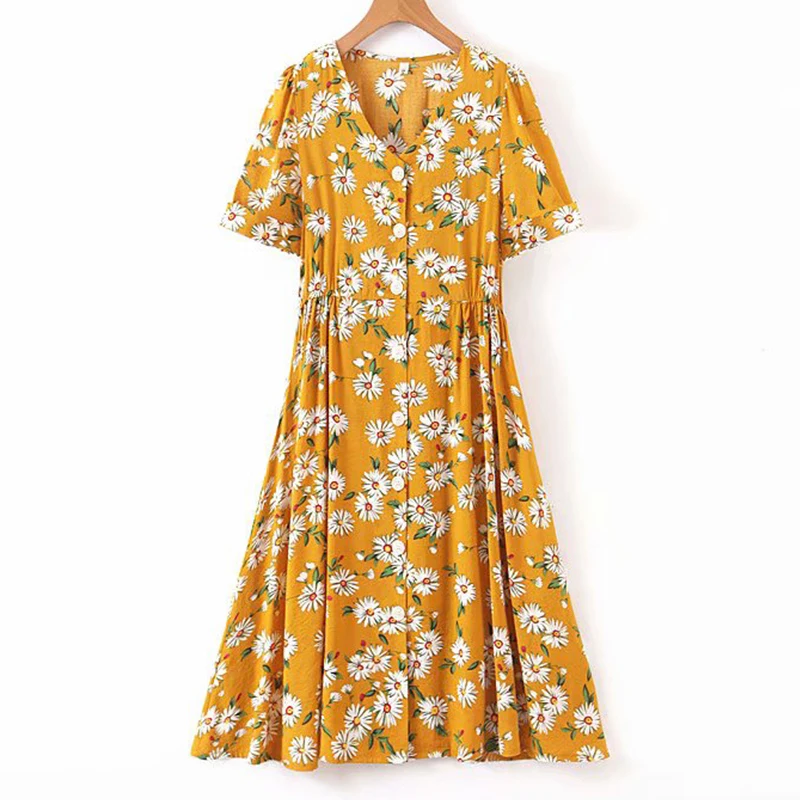 WXWT 2019 summer women's retro fashion cardigan chrysanthemum print V-neck lady print dress casual elegant holiday chic dress
WXWT 2019 summer women's retro fashion cardigan chrysanthemum print V-neck lady print dress casual elegant holiday chic dress