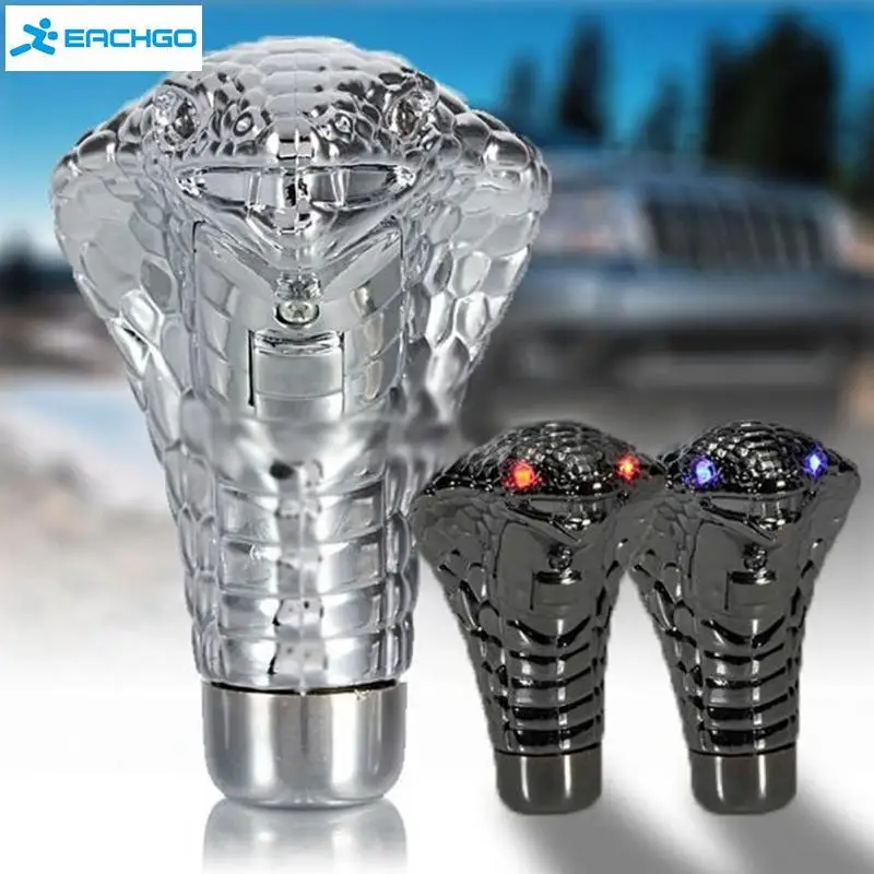 Universal Chrome Red / Blue Led Eyes LED Eyes Car Cobra Manual Gear Shift Knob Snake Shifter
Universal Chrome Red / Blue Led Eyes LED Eyes Car Cobra Manual Gear Shift Knob Snake Shifter