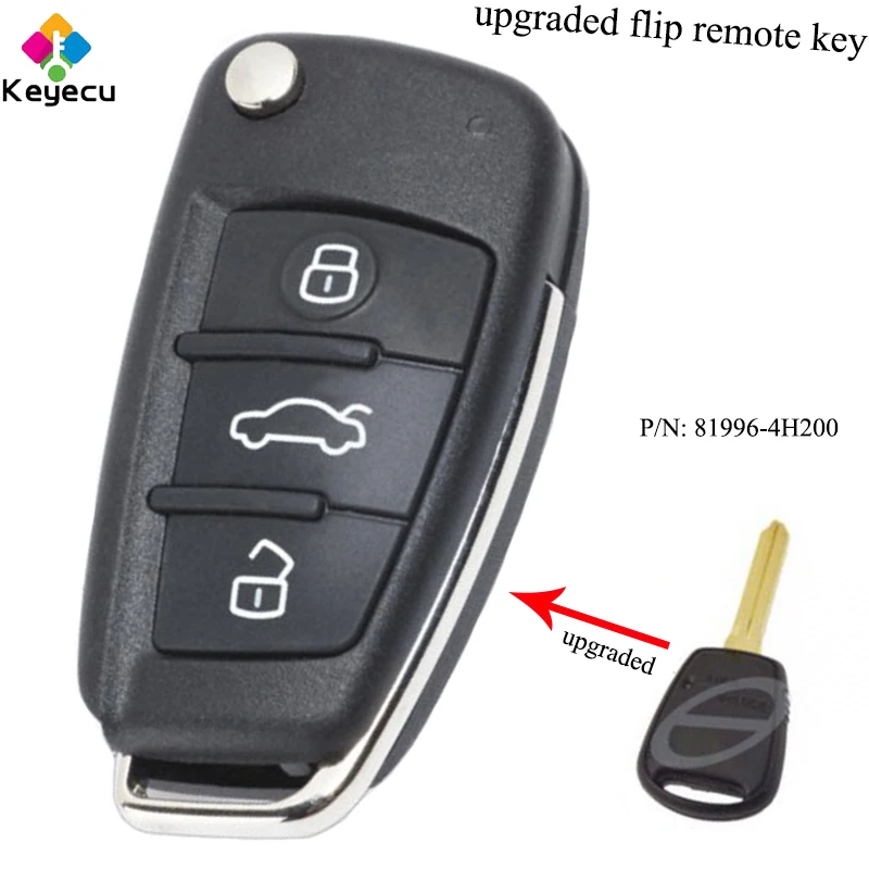 KEYECU Upgraded Keyless Entry Flip Remote Car Key - 447MHz & ID46 Chip - FOB for Kia Pride/ Hyundai H-1 Starex P/N: 81996-4H200
KEYECU Upgraded Keyless Entry Flip Remote Car Key - 447MHz & ID46 Chip - FOB for Kia Pride/ Hyundai H-1 Starex P/N: 81996-4H200