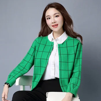 Women's fashion plaid sweater cardigan autumn new fashion striped lady girls knitwear korean style knit outerwear
Women's fashion plaid sweater cardigan autumn new fashion striped lady girls knitwear korean style knit outerwear