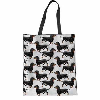 ThiKin Canvas Tote Female Single Shopping Bags Large Capacity Women Canvas Beach Bags Dachshund Dog Print Casual Tote Bag
ThiKin Canvas Tote Female Single Shopping Bags Large Capacity Women Canvas Beach Bags Dachshund Dog Print Casual Tote Bag