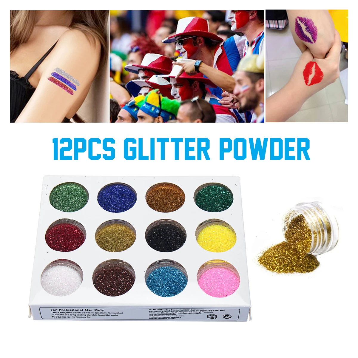12 Colors Glitter Tattoo Powder DIY Art Henna Temporary Tattoo Stencils Glue Kit Body Glue Templates for Halloween Festival Nail
12 Colors Glitter Tattoo Powder DIY Art Henna Temporary Tattoo Stencils Glue Kit Body Glue Templates for Halloween Festival Nail