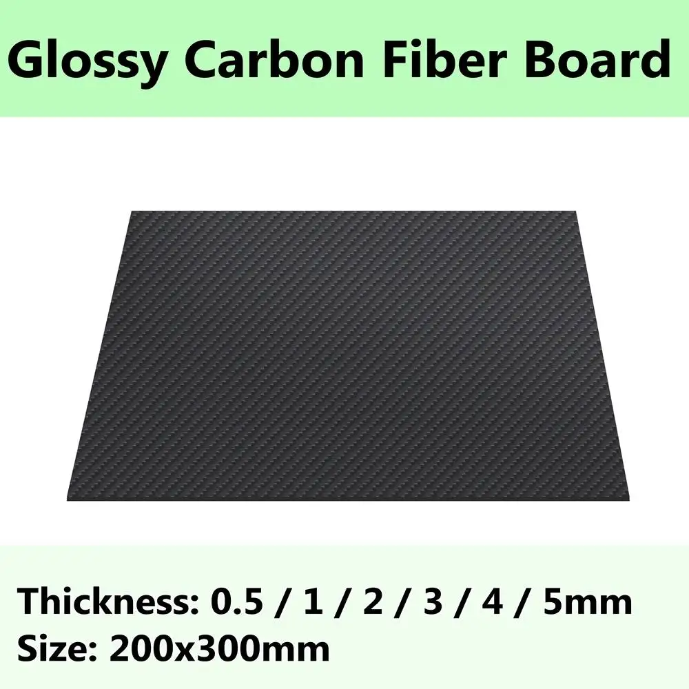 0.5-5 mm Black Carbon Fiber Plate Panel Sheet Board Matte Twill Weave 200x300x