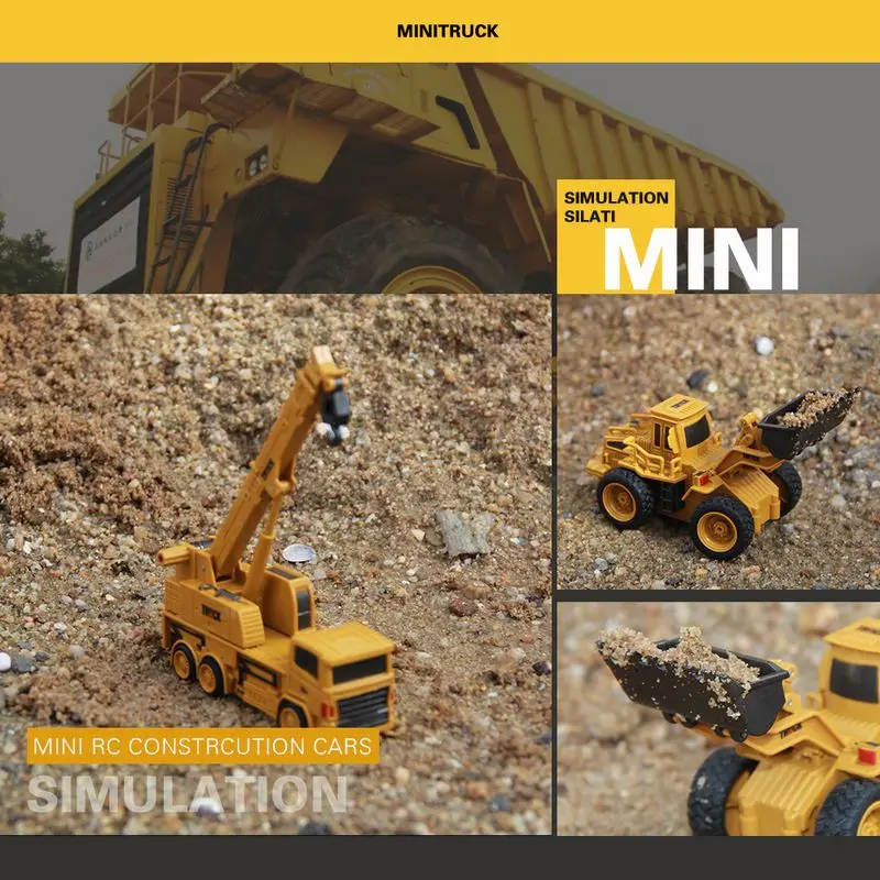 164 Mini RC Dump truck Excavator Crane Truck Radio Controlled Machine RC Car Remote Control Toys for Children Christmas Gift (3)