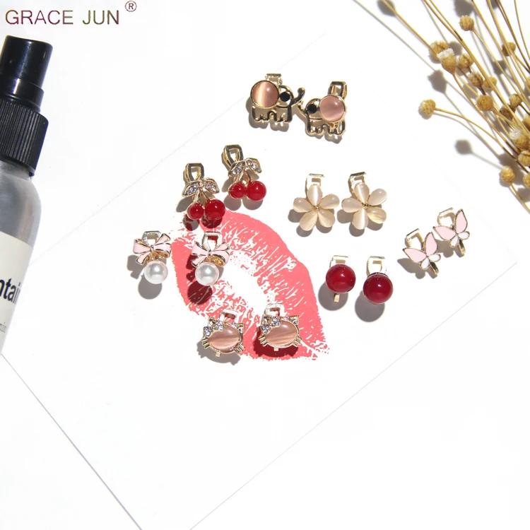 GRACE JUN Korea Style Cute Clip on Earrings No Pierced Earrings for Girls Party Prom Cartoon Animal Earrings Jewelry Not Allergy
GRACE JUN Korea Style Cute Clip on Earrings No Pierced Earrings for Girls Party Prom Cartoon Animal Earrings Jewelry Not Allergy