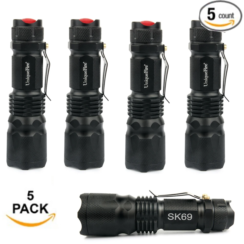 5PCS,SK69 XPE LED Tactical Flashlight With 3 Modes Zoomable Waterproof Foucs Adjustable For Hunting, Cycling, Climbing
5PCS,SK69 XPE LED Tactical Flashlight With 3 Modes Zoomable Waterproof Foucs Adjustable For Hunting, Cycling, Climbing