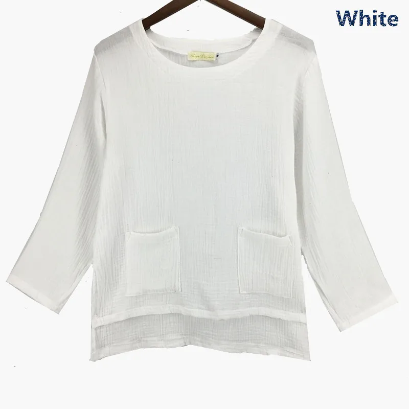 Casual Round Neck Long Sleeves Loose Shirts With Pockets Women Cotton Linen Vintage Oversized Tops 2022
Casual Round Neck Long Sleeves Loose Shirts With Pockets Women Cotton Linen Vintage Oversized Tops 2022