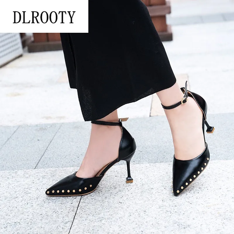 Women Pumps High Heels Shoes 2019 Summer Sandals Rivet Fashion Pointed Toe Thin Heels 7 CM Sweet Work Casual Buckle Strap
Women Pumps High Heels Shoes 2019 Summer Sandals Rivet Fashion Pointed Toe Thin Heels 7 CM Sweet Work Casual Buckle Strap