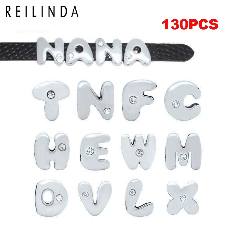Wholesale 130pcs Silver One Rhinestone 8mm Letters For Slide Bracelet Keychain & Necklace Jewelry
Wholesale 130pcs Silver One Rhinestone 8mm Letters For Slide Bracelet Keychain & Necklace Jewelry
