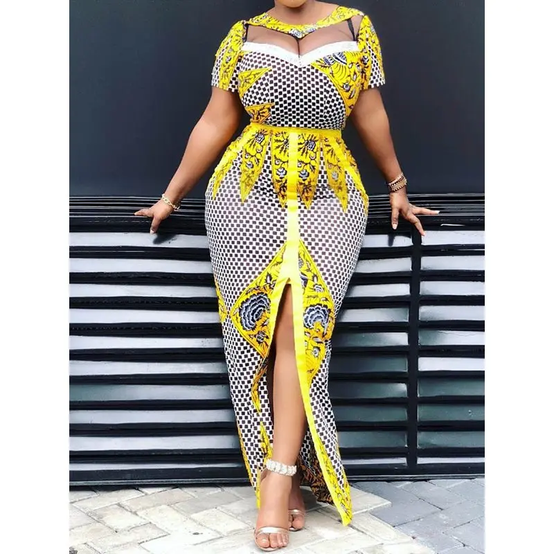 Women Summer Bodycon Long Dress Mesh See Through Party Sexy Evening Luxury Yellow Floral Plaid Elegant Split Maxi Dresses Female
Women Summer Bodycon Long Dress Mesh See Through Party Sexy Evening Luxury Yellow Floral Plaid Elegant Split Maxi Dresses Female