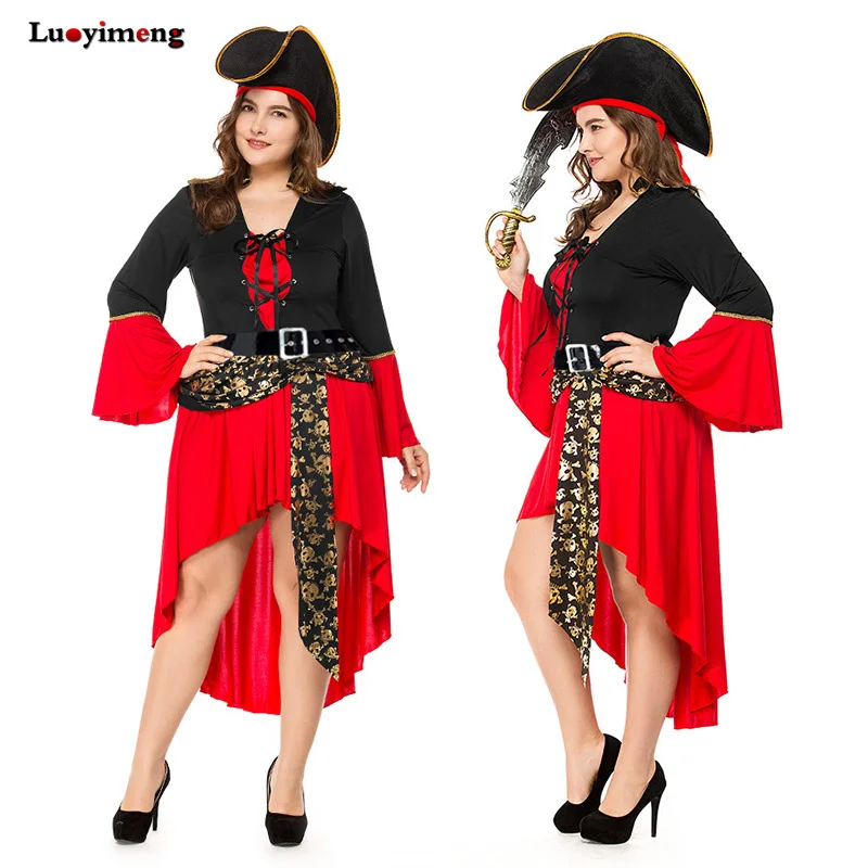 Women Plus Size Pirate Halloween Cosplay Costumes Christmas Fancy Dress Carnival Captain Pirates Large Size Costumes Vestidos
Women Plus Size Pirate Halloween Cosplay Costumes Christmas Fancy Dress Carnival Captain Pirates Large Size Costumes Vestidos