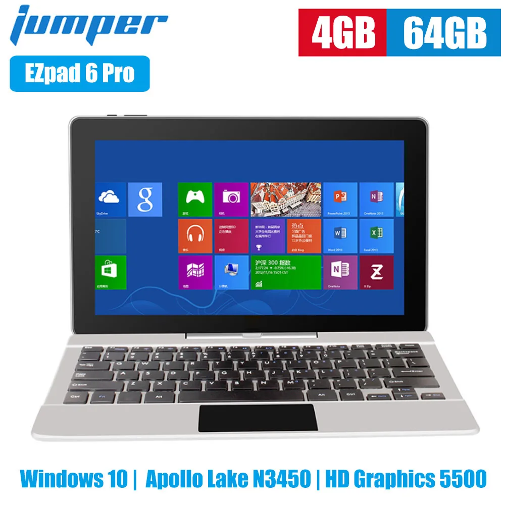 

Jumper EZpad 6 Pro 11.6 Inch Tablet Windows 10 Home Intel Celeron N3450 Quad Core 1.1GHz 4GB 64GB Bluetooth 4.0 Tablets PC