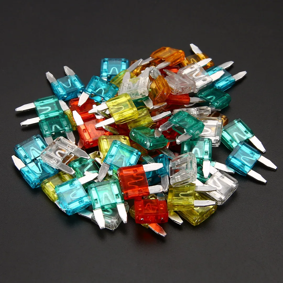 60pcs/set Durable Mini Blade Fuses Auto Car Truck Assortment Fuse Kit 5A 10A 15A 20A 25/30A for Auto Car Truck