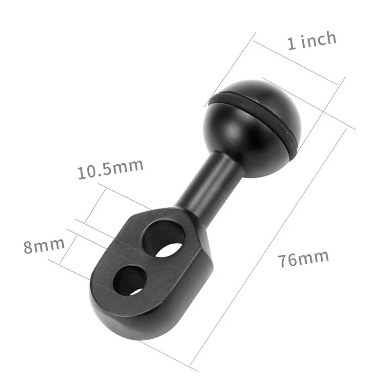 Aluminum CNC Diving Lights Ball head YS clamp Arm Fixed Clip Mount Adapter For Gopro Underwater Strobe Housing Light (9)