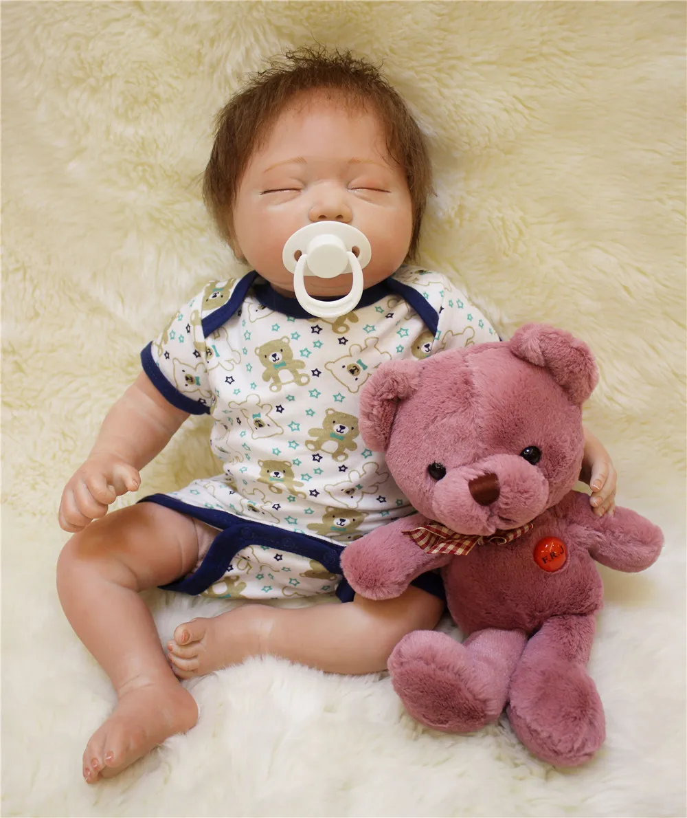 Силиконовые куклы Новорожденные 50 см реалистичные с тканевым телом