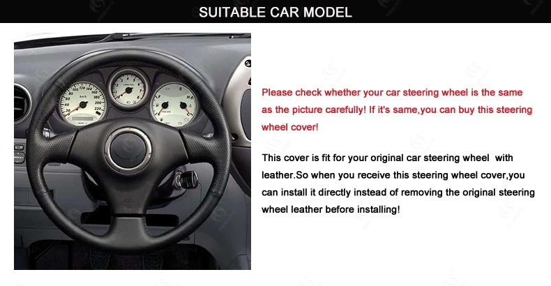 Accessories MEWANT DIY Black Leather Steering Wheel Cover Wrap for Toyota RAV4 1998-2003 Celica 1998-2005 Corolla Matrix 2003-2008 MR2 2000-2004 Lexus IS200 IS300 1999-2005 No Multi-Function Button