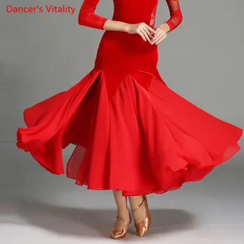 Professional Women Ballroom Dance Skirt Velvet Chiffon Kick Pleat Skirt Lady's Latin Ballroom Waltz Dance Practice Costumes
Professional Women Ballroom Dance Skirt Velvet Chiffon Kick Pleat Skirt Lady's Latin Ballroom Waltz Dance Practice Costumes