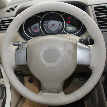 Beige Genuine Leather Hand-stitched Car Steering Wheel Cover for Old Nissan Tiida Livina Sylphy Note
Beige Genuine Leather Hand-stitched Car Steering Wheel Cover for Old Nissan Tiida Livina Sylphy Note