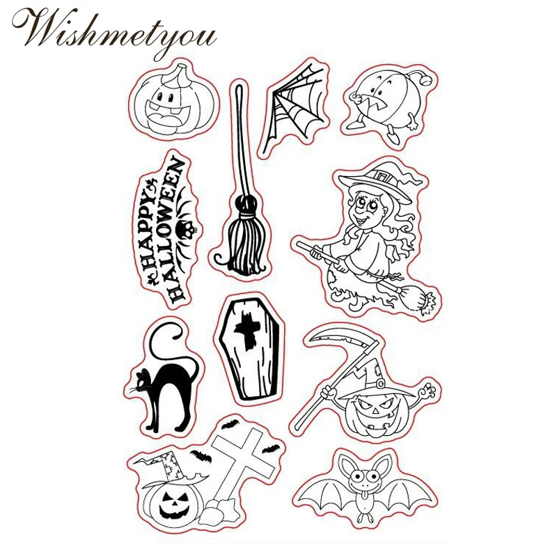 WISHMETYOU Cute Cartoon Halloween Pumpkin Silicone Seals Stamps Cross Transparent Stamps For Kids Decor Scrapbooking Making New
WISHMETYOU Cute Cartoon Halloween Pumpkin Silicone Seals Stamps Cross Transparent Stamps For Kids Decor Scrapbooking Making New