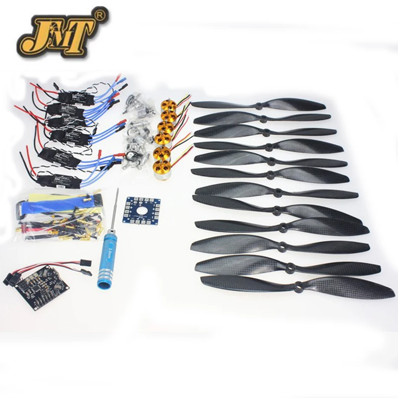 JMT 6 Axle Foldable Rack RC Quadcopter Kit with KK V2.3 Circuit Board +1000KV Brushless Motor + 10x4.7 Propeller + 30A ESC
JMT 6 Axle Foldable Rack RC Quadcopter Kit with KK V2.3 Circuit Board +1000KV Brushless Motor + 10x4.7 Propeller + 30A ESC