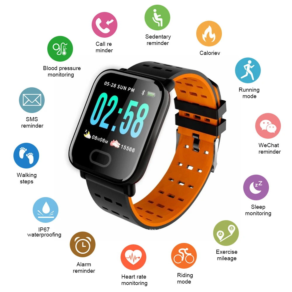 M20 Smart Watch Heart Rate Blood Pressure Monitor fitness Tracker For Android IOS Mobile Smart Bracelet Men And Women Orange
M20 Smart Watch Heart Rate Blood Pressure Monitor fitness Tracker For Android IOS Mobile Smart Bracelet Men And Women Orange