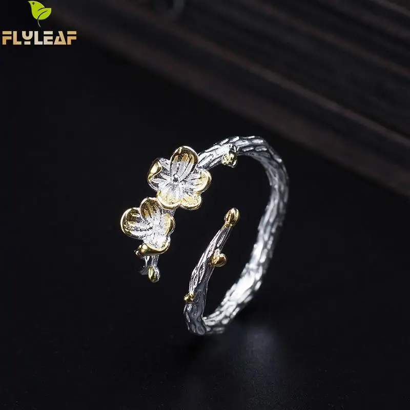 Flyleaf Personality Plum Tree Branch Rings For Women 100% 925 Sterling Silver High Quality Fine Jewelry Femme Open Ring Vintage
Flyleaf Personality Plum Tree Branch Rings For Women 100% 925 Sterling Silver High Quality Fine Jewelry Femme Open Ring Vintage