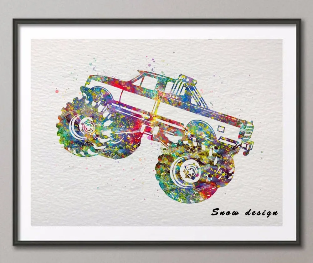 Original watercolor Boys Monster Truck poster print pictures Pop wall art canvas painting kids room home Decoration wall sticker
Original watercolor Boys Monster Truck poster print pictures Pop wall art canvas painting kids room home Decoration wall sticker