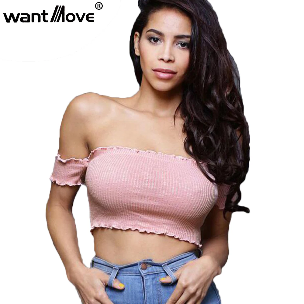 Wantmove women sexy ribs off the shoulder short tops 2018 summer fashion crop top casual t shirt women slim tops WM036
Wantmove women sexy ribs off the shoulder short tops 2018 summer fashion crop top casual t shirt women slim tops WM036
