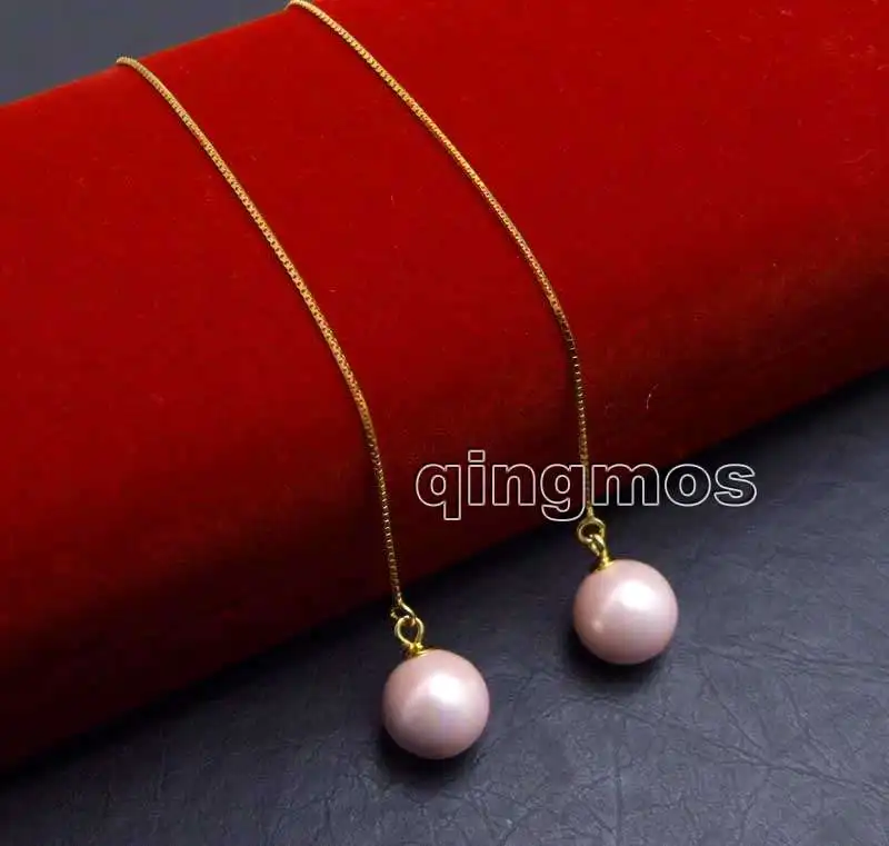 Fashion Big 10mm Pink Round Sea shell pearl and Gold-Color sterling silver s925 Ear Line dangle 4'' Earring-ear658
Fashion Big 10mm Pink Round Sea shell pearl and Gold-Color sterling silver s925 Ear Line dangle 4'' Earring-ear658