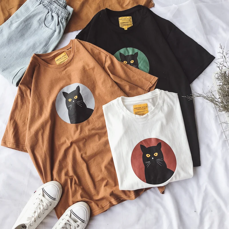 Harajuku cat cartoon cotton cute short-sleeved T-shirt female summer fashion bf couple large size M-3XL casual New T-shirt
Harajuku cat cartoon cotton cute short-sleeved T-shirt female summer fashion bf couple large size M-3XL casual New T-shirt