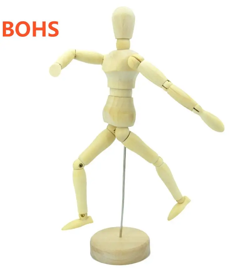 BOHS Wooden Mannequin Humanoid Manikin Hand Model People 's Joints 4.5 inch 11.4cm Dummy
