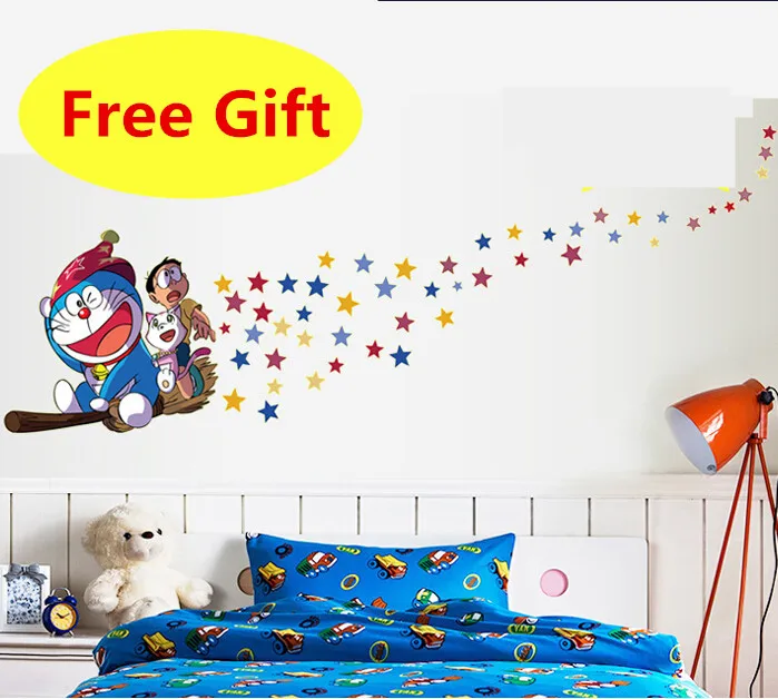 

Cartoon Luminous Doraemon Wall Sticker Home Decoration Wall Decals For Kids Rooms Kindergarten Vinyl DIY Wallpaper Wall Decals