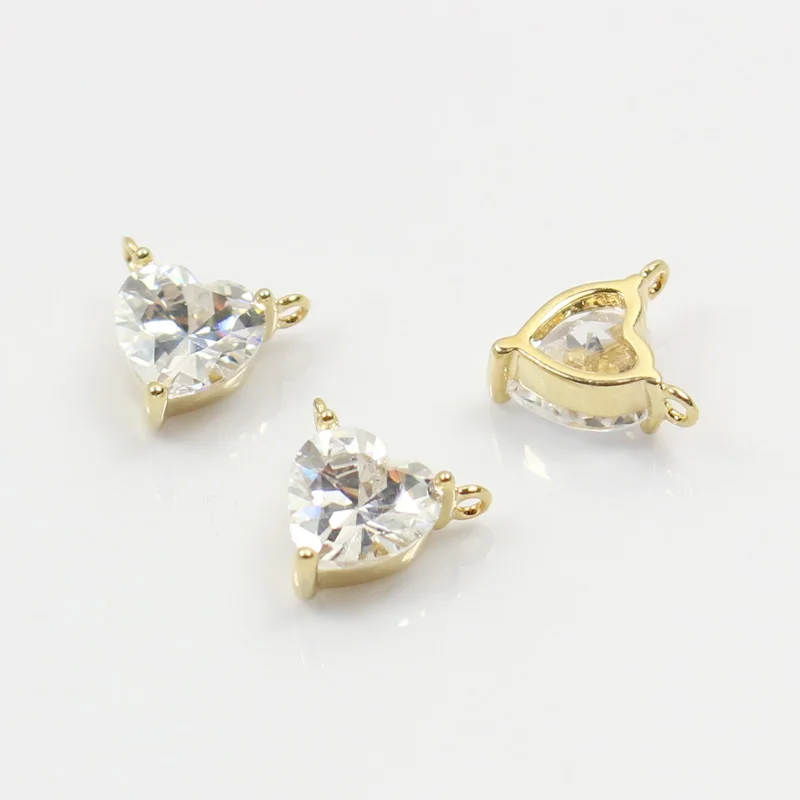 KC Gold color plated copper Zircon mini Heart connector drop Pendants for making jewelry Charms accessories 5.7*5.5mm 10pcs
KC Gold color plated copper Zircon mini Heart connector drop Pendants for making jewelry Charms accessories 5.7*5.5mm 10pcs