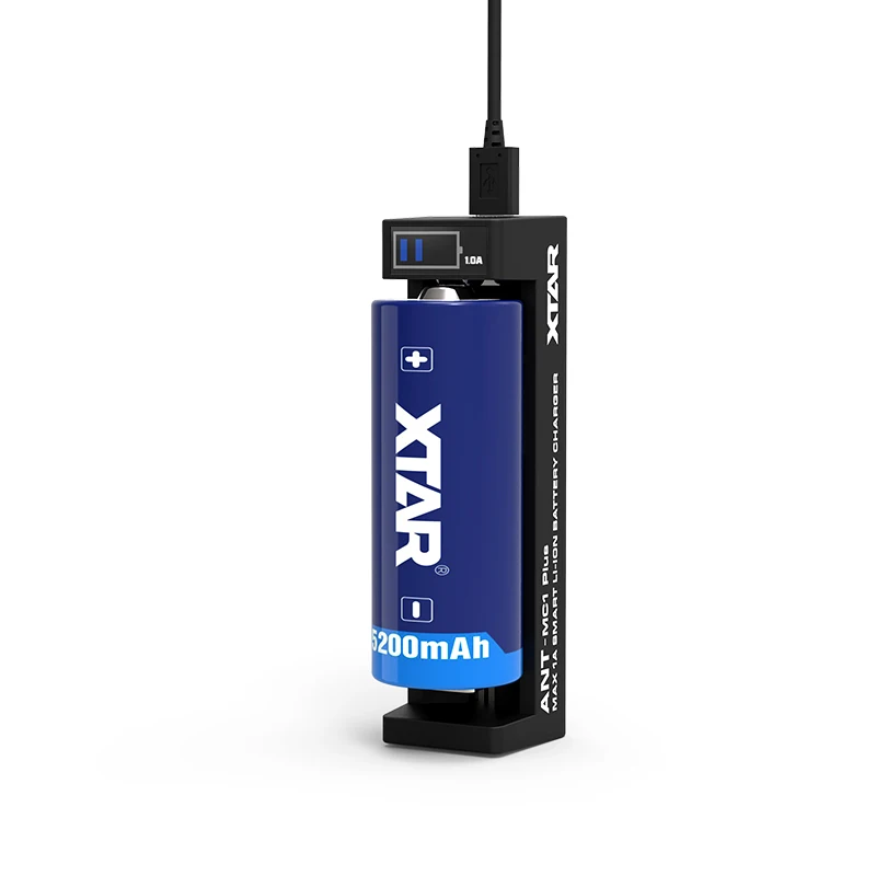

XTAR MC1 PLUS LED Micro USB Battery Charger for 21700 20700 10440 14500 14650 16340 18650 17335 22650 26650 3.6/3.7V Li-ion